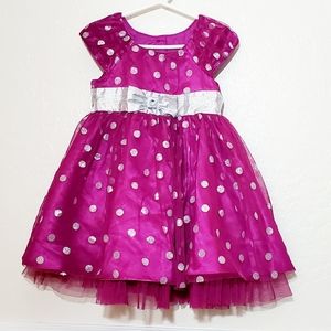 Joan Michelle Purple Polka Dot Sparkle Dress
